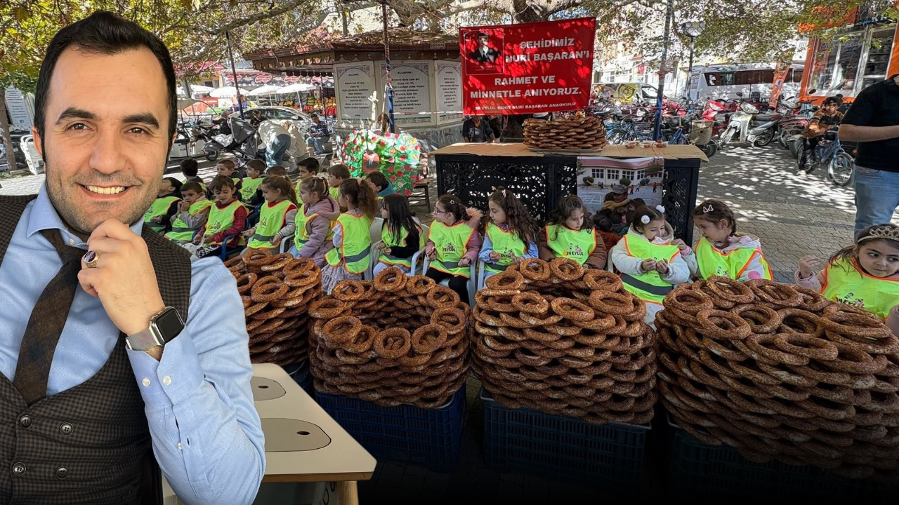 Bolvadin İlçesinde Şehit Başaran'ı Minik Yürekler Binlerce Simitle Andı