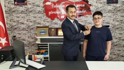 LGS Türkiye Birincisi Musab Çınar Esiringü, İlçe Milli Eğitim Müdürlüğü’nde Ağırlandı